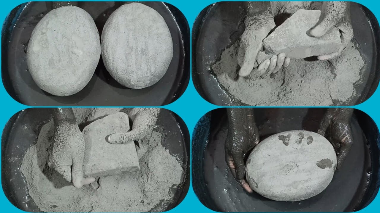 Soft Crunchy Powdery Char🖤ment Non-Dipp.💦+Dry Crumbling on Paste & Paste Mixing/Playing ASMR #1227