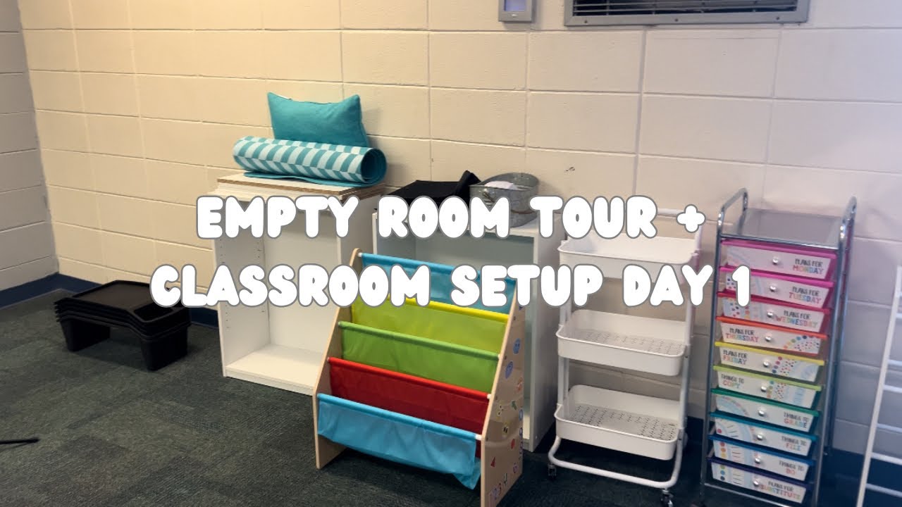 I got ANOTHER teaching job + empty room tour/classroom setup day 1 🩵