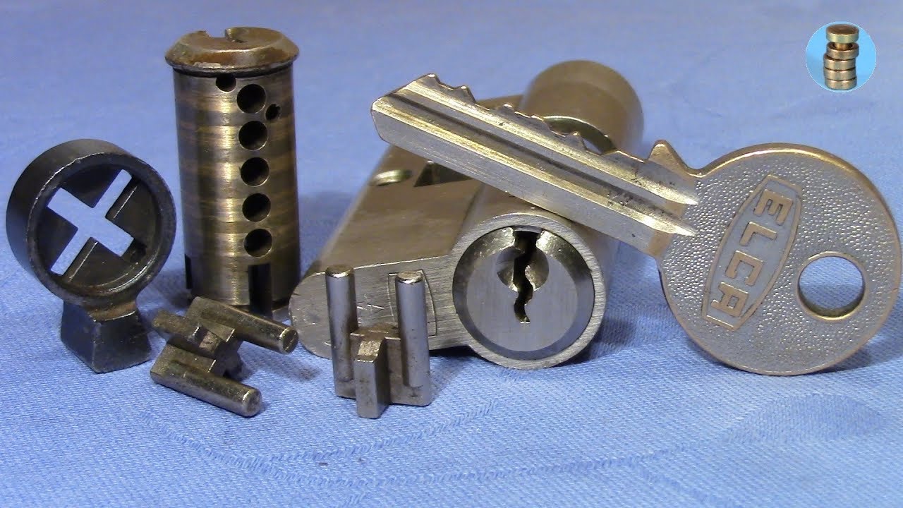 (picking 602) ELCA Euro lock picked and gutted - tricky cam mechanism