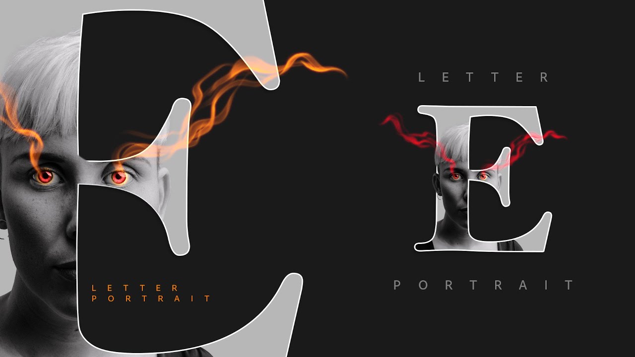 Letter (E) Portrait Design Tutorial in Photoshop