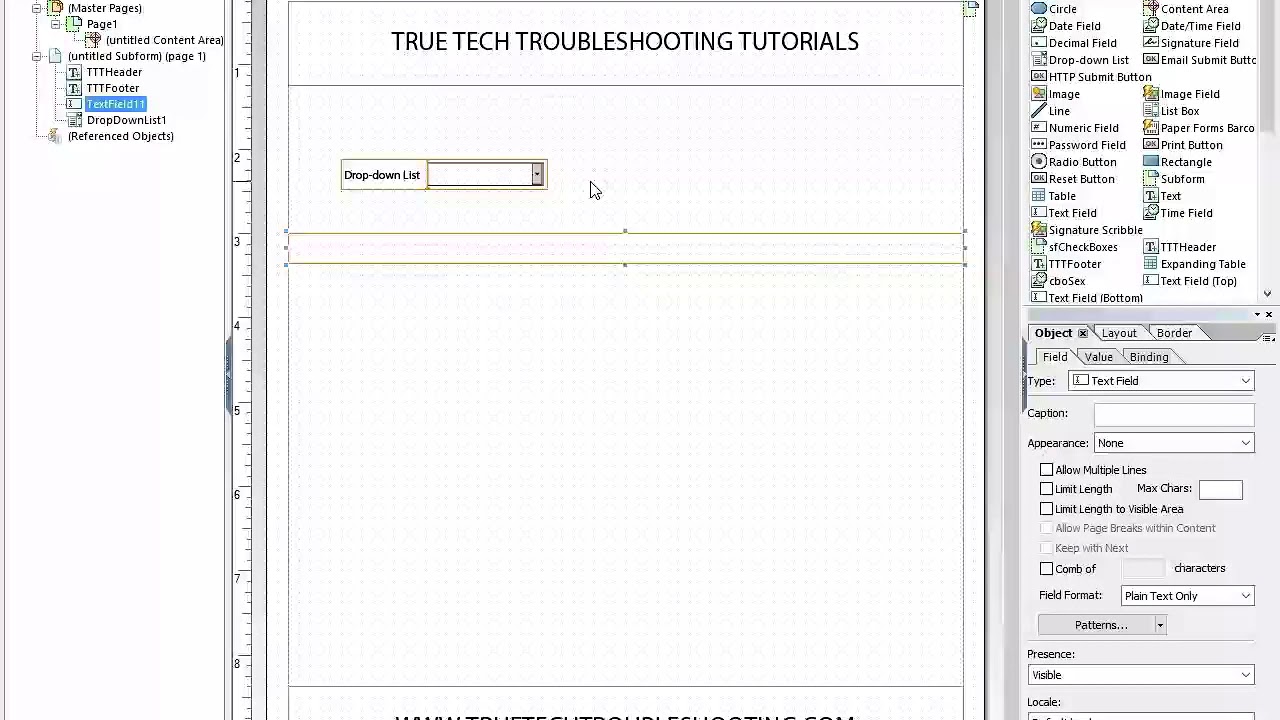 LiveCycle / AEM Designer Dropdown Populate TextField Demo