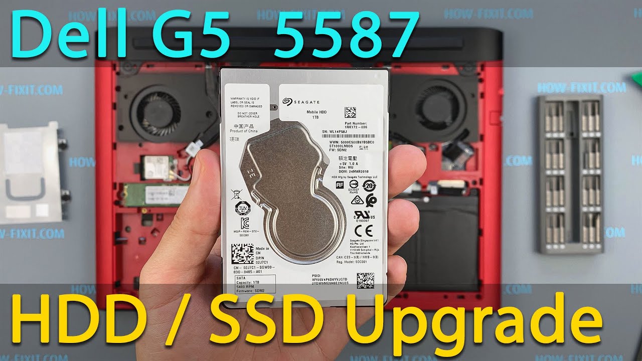 Обновление жесткого диска или твердотельного накопителя Dell G5 5587: руководство по замене и уст...