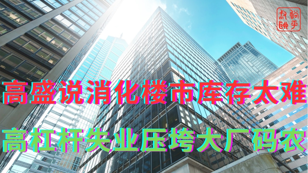 高盛说消化楼市库存太难||高杠杆失业压垮大厂码农