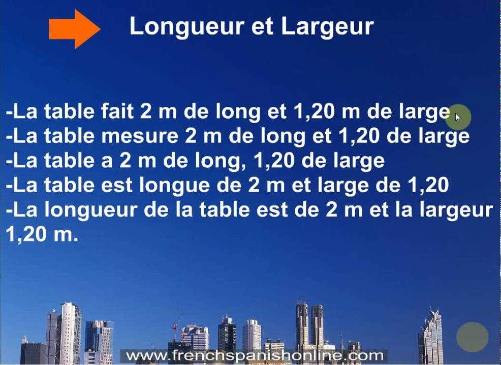 Size and Weight in French, how to learn french