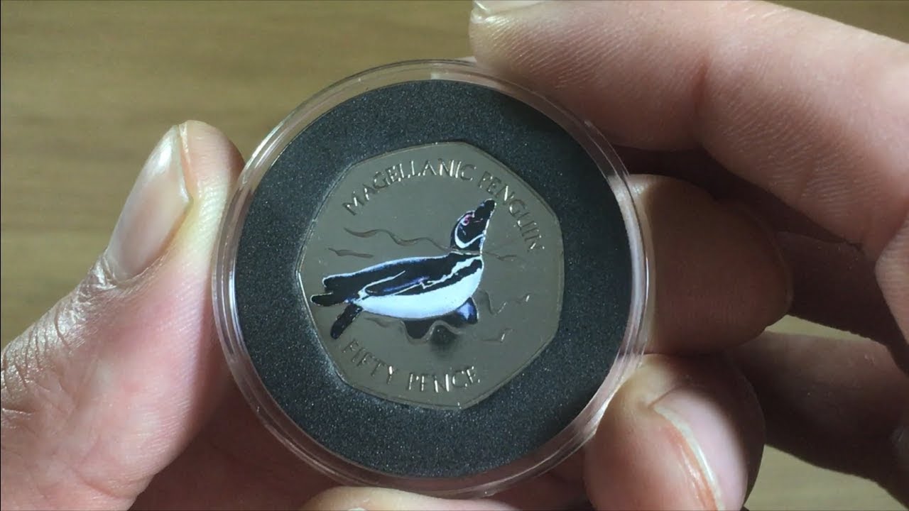 *RARE* MAGELLANIC PENGUIN 50p COIN || FALKLANDS || 2017 (POBJOY MINT)