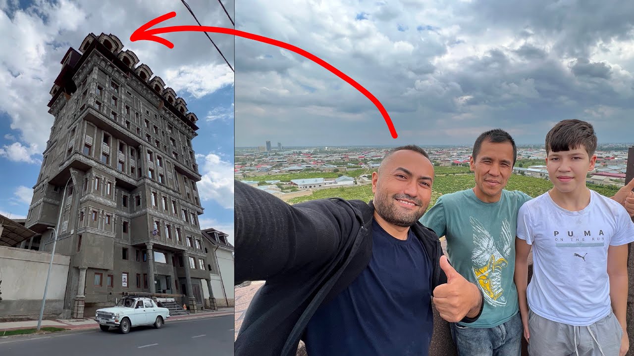 the tallest house or hostel in Samarkand with 13 floors of antique |