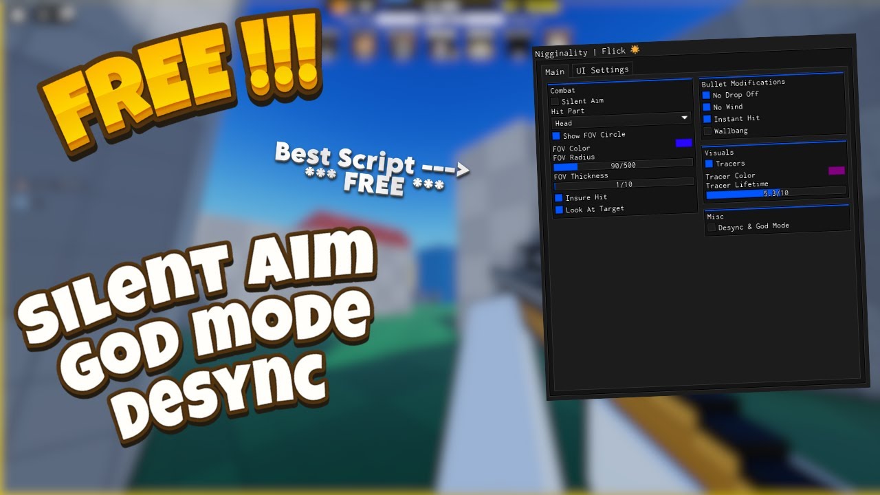 🎯Flick Script - Silent aim - GOD MODE - DESYNC - Instant hit & More