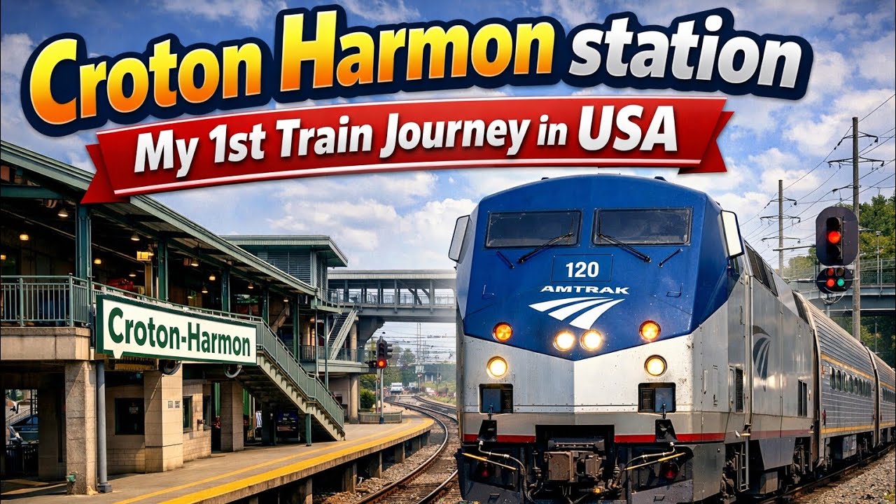 crossing Croton Harmon Train station. my 1st train journey in USA