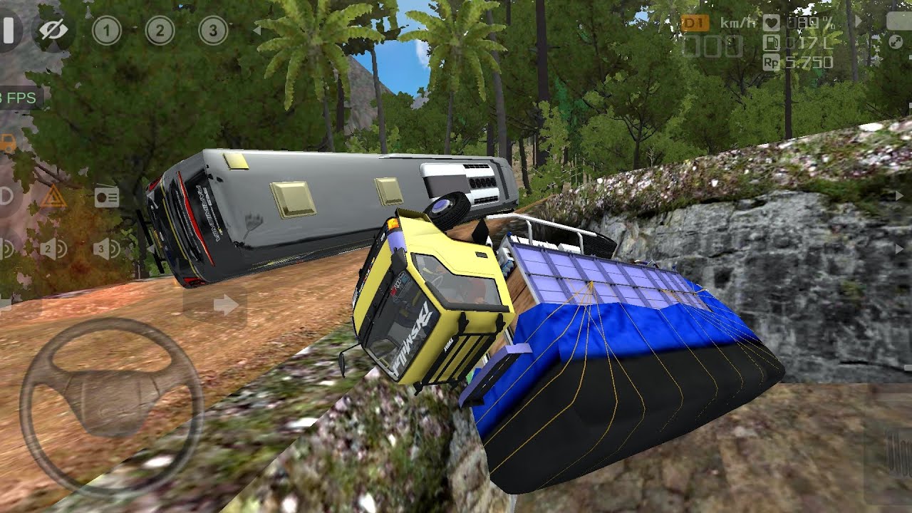 WOW TRUCK RAGASA TUA MUATAN TINGGI, OLENG DI JALUR KELOK OFROAD || BUS SIMULATOR INDONESIA