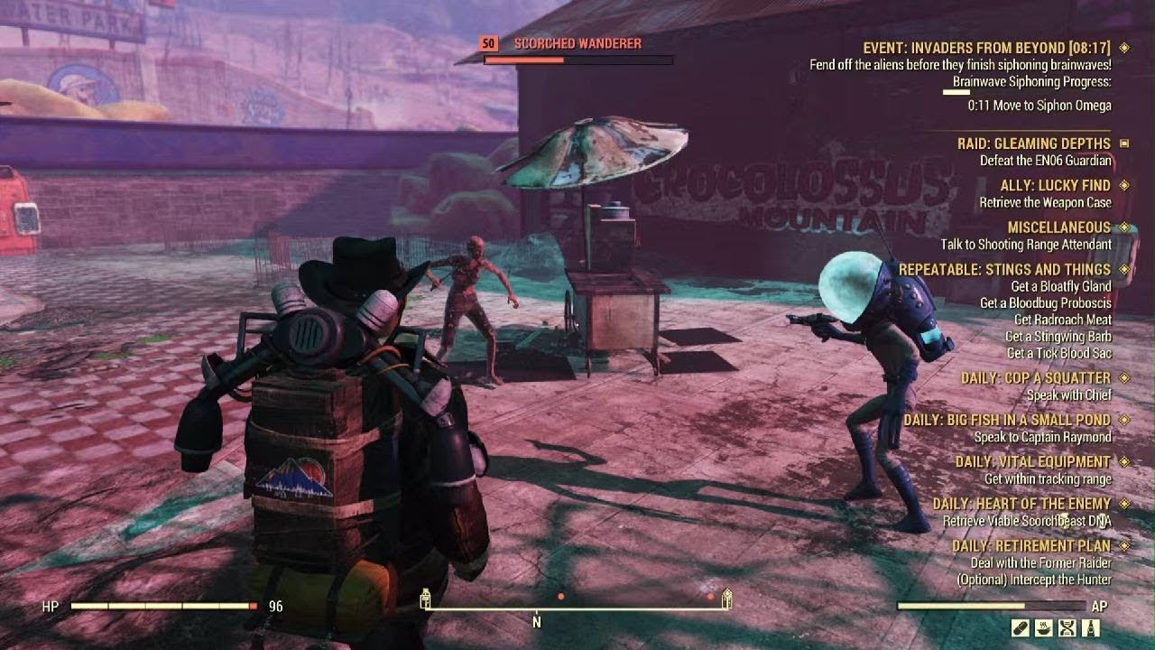 Fallout 76 Alien Event at Wavy Water Park
