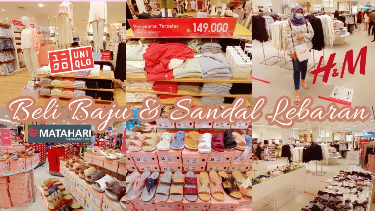 BELANJA BAJU LEBARAN | Di H&M, Uniqlo, Matahari | Vlog | Belanja Bulanan