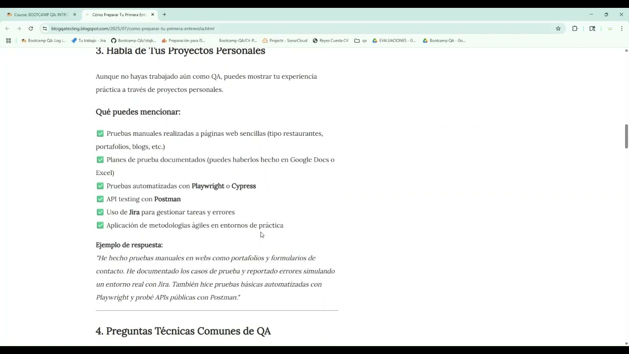 Bootcamp QA - Como preparar tu entrevista de QA