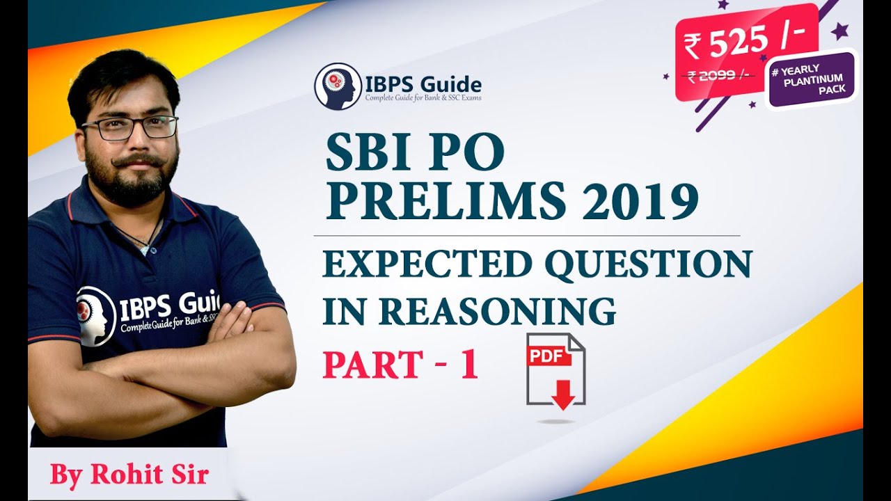 SBI PO Prelims 2019 - Expected Questions In Reasoning - Part 1