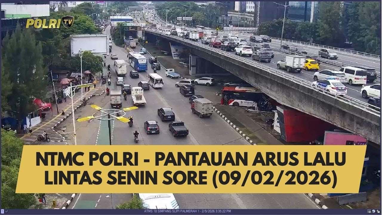 NTMC POLRI - PANTAUAN ARUS LALU LINTAS SENIN SORE (09/02/2026)