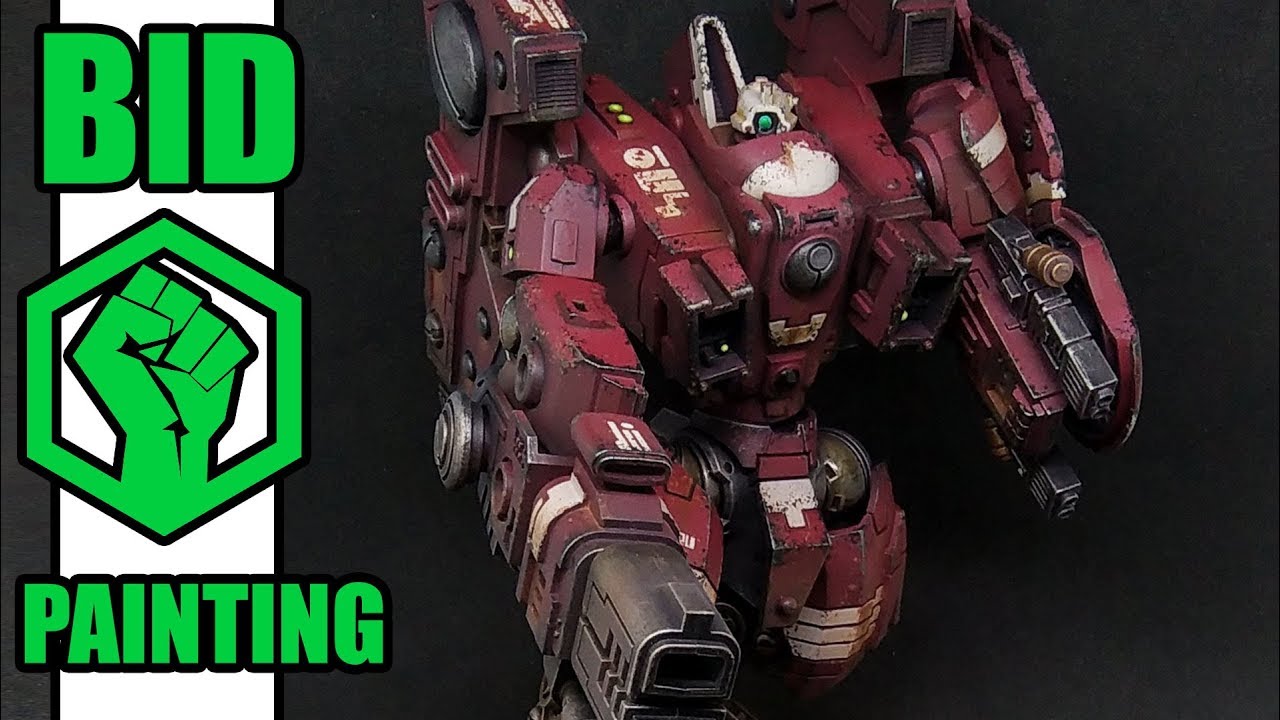 How to paint Tau Riptide battlesuit - Farsight scheme