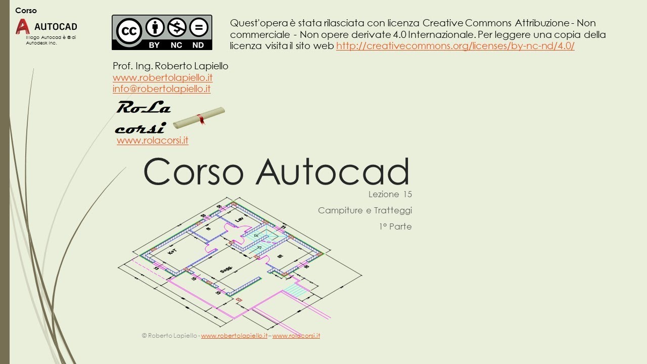 Corso Autocad - Lezione 15A - Campiture e Tratteggi