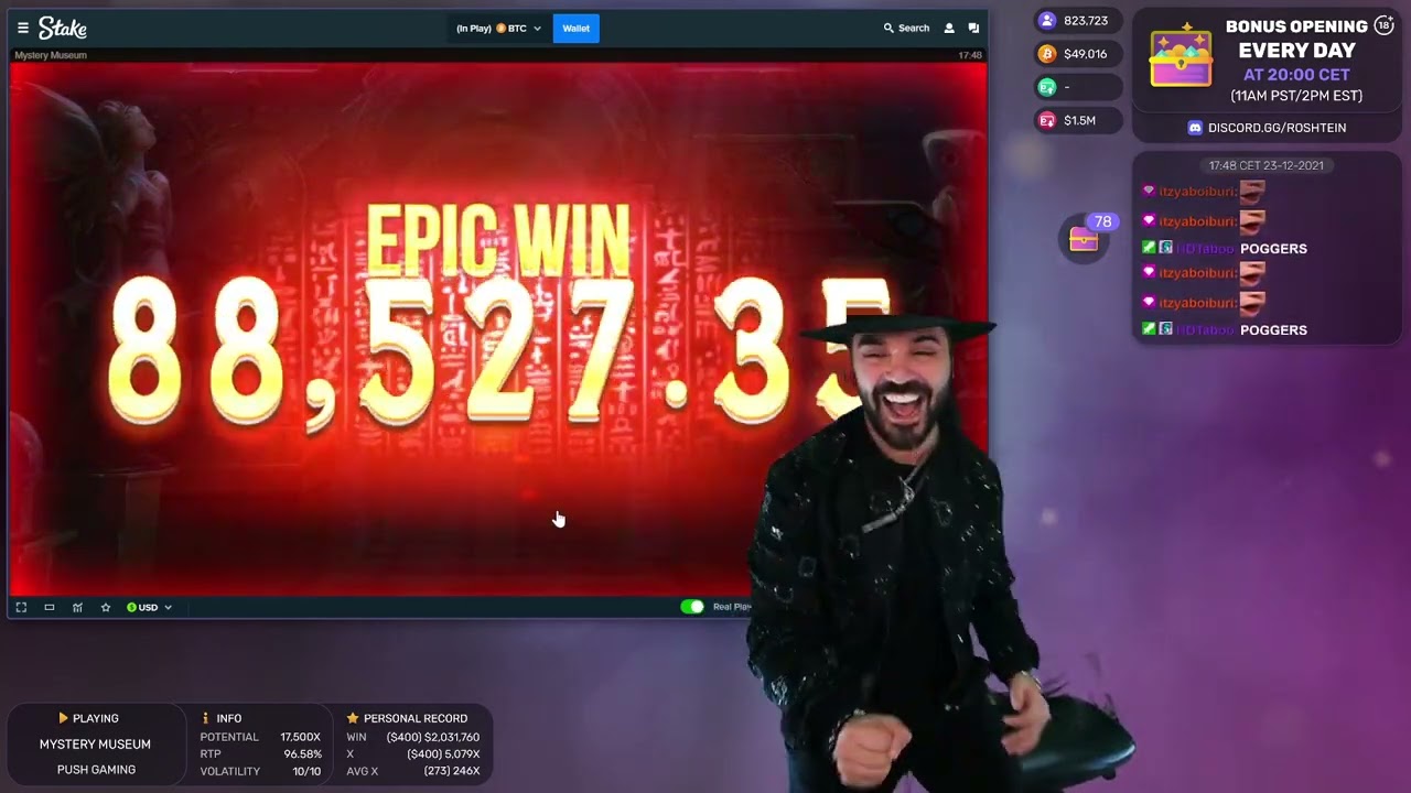 ROSHTEIN   insane win on Mystery Museum !!!!