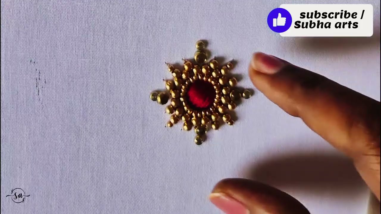 Embossed Butta | |Simple Saree Grand work ||எளிமையான முறை| |Easy for beginners☘️..