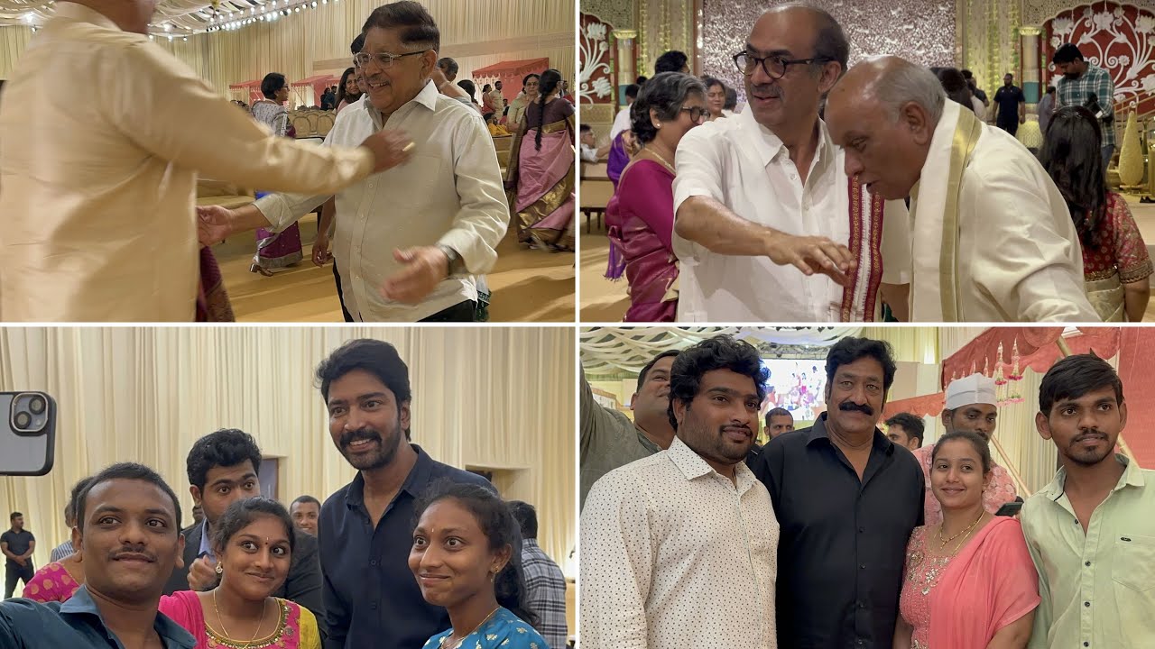 Suresh Babu Daggubati With Allu Aravind and Allari Naresh at Producer KL Narayana Daughter Marriage