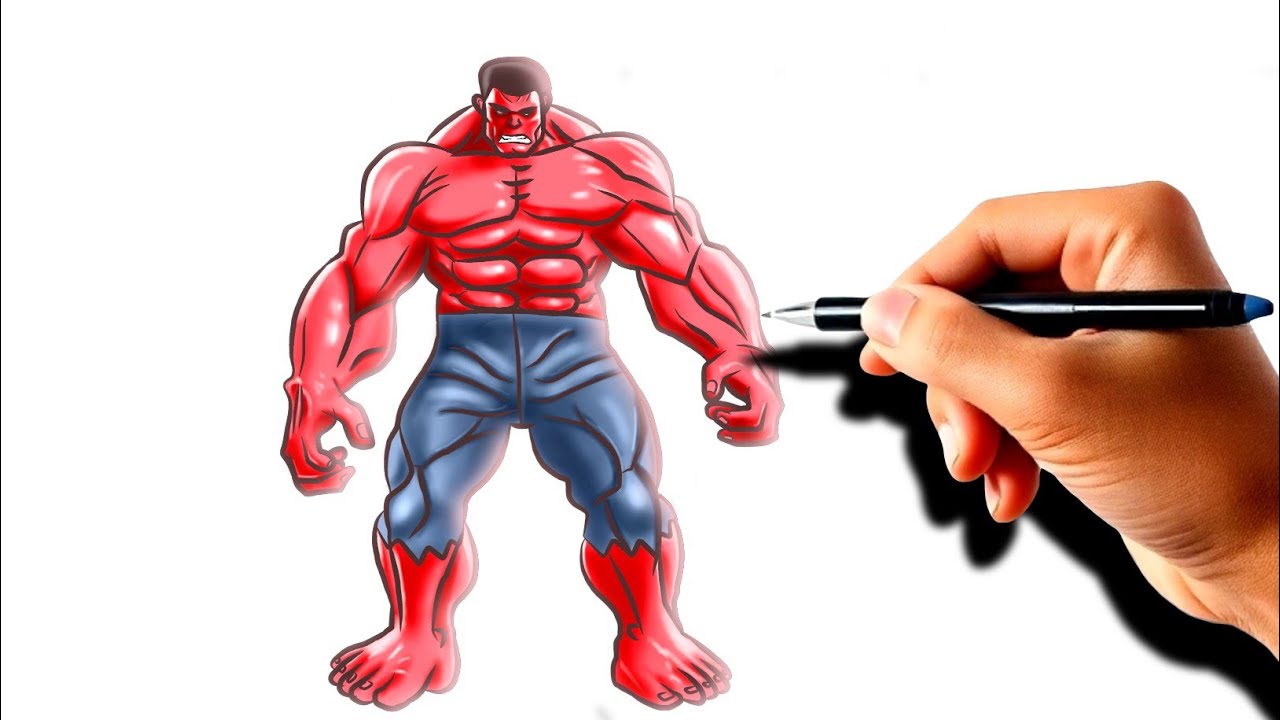 How To Draw Red Hulk in Your Style | Easy Step By Step | Draw With Shapes