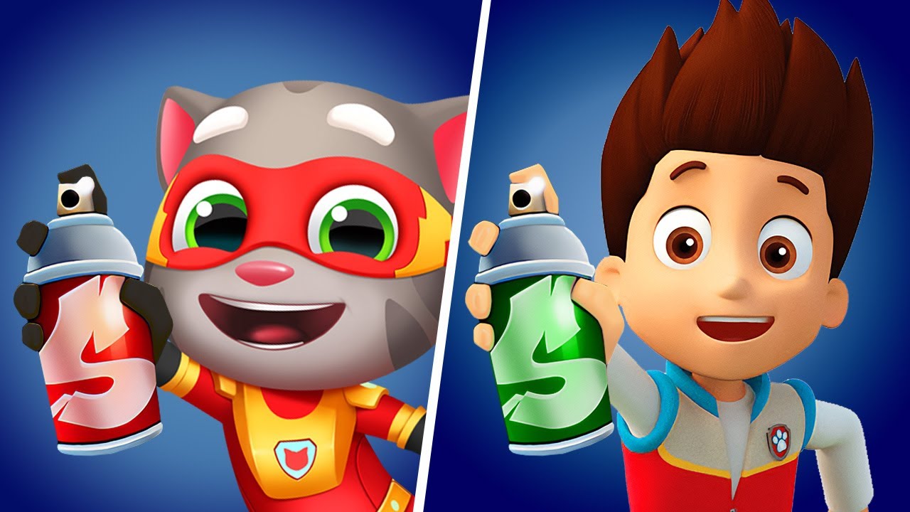 Talking Tom Hero Dash VS Paw Patrol Subway Surf - Tom Hero Dash New Update, Talking Tom Cat Gameplay