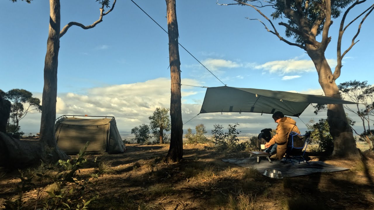 Cliff Camping with Digger  NATURE / ASMR 4K