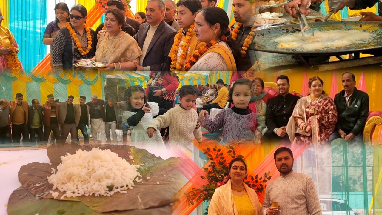 शादी में खाई मंडली धाम,ईवा और दोस्तोंने की बहुत ही सुंदर नाटी,फूलों के हार के साथ हुआ स्वागत #viral 