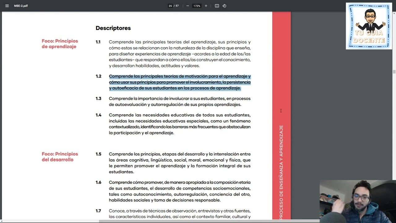 MBE 2021 parte 2 estándar 1 Aprendizaje y desarrollo de los estudiantes tu guia docente