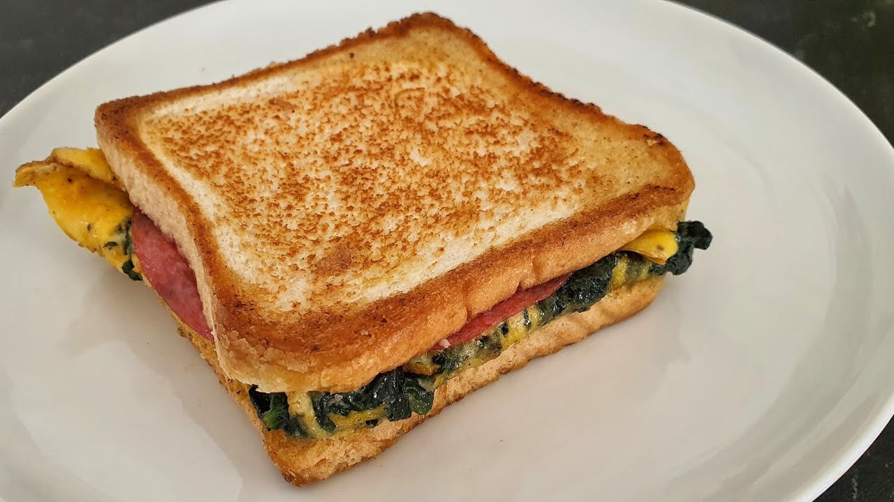 How to make spinach and egg sandwich | Spinach and egg toast recipe