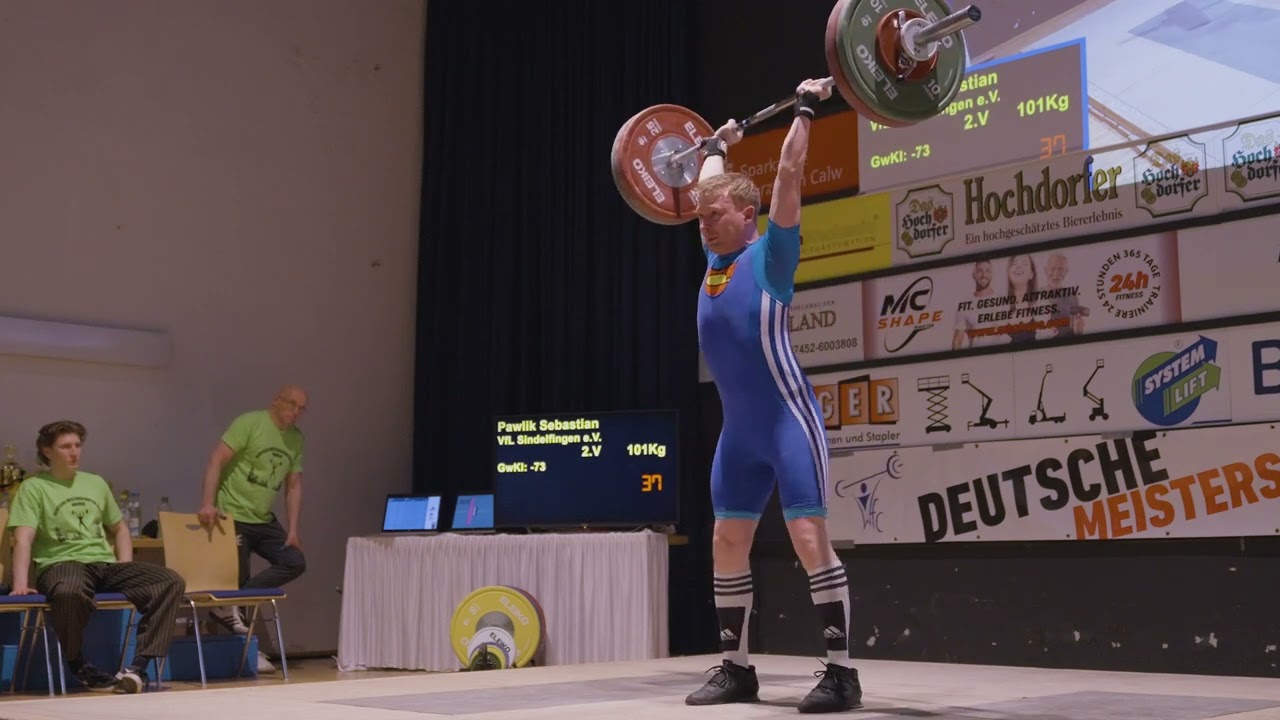 Sebastian 75kg Snatch 101kg Clean and Jerk Deutsche Meisterschaft Masters 2024