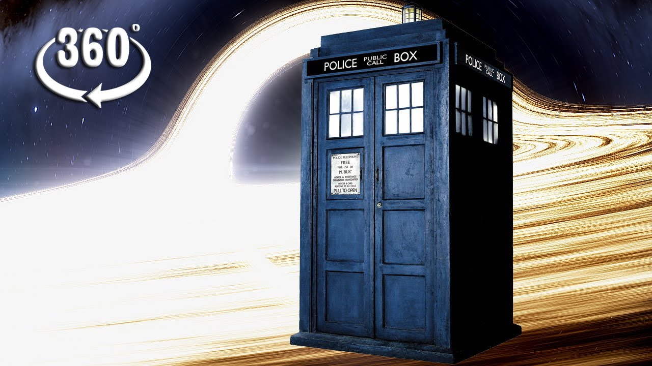 VR 360 Doctor Who's TARDIS Escaping a Black Hole in Space for Virtual Reality video