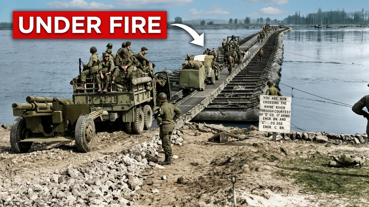 American Engineers Built A Floating Bridge Across The Rhine While Germans Fired At Them