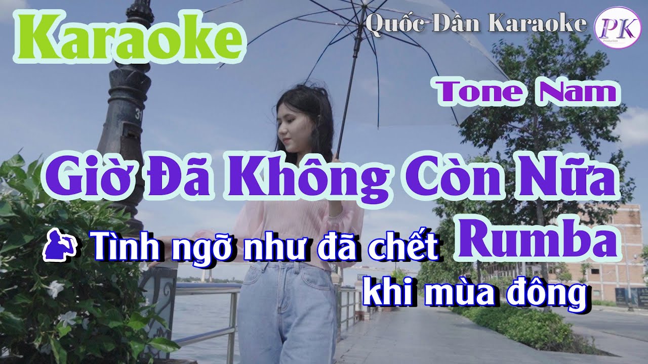 Karaoke Giờ Đã Không Còn Nữa | Rumba | Tone Nam (C#m,Tp:84) | Quốc Dân Karaoke