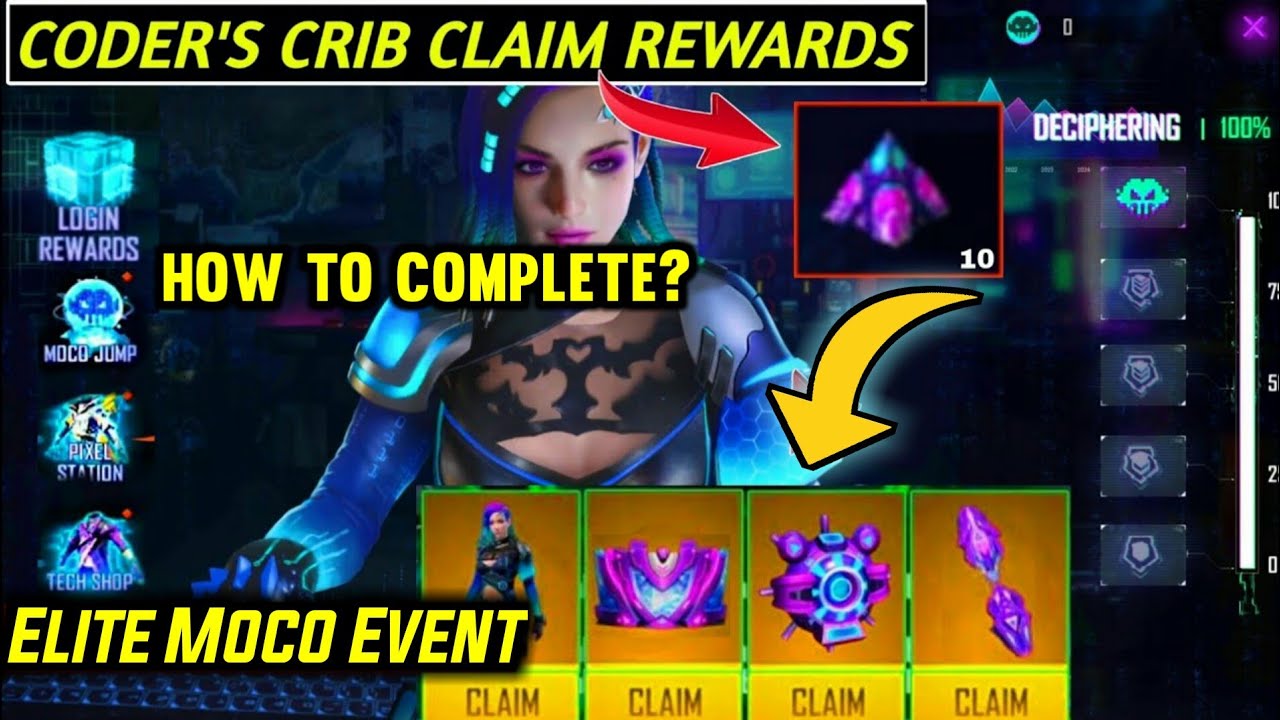 How to Complete Coder's Crib Event | Moco Event Calendar| Elite Moco Event| Moco ReBirth | Free Fire
