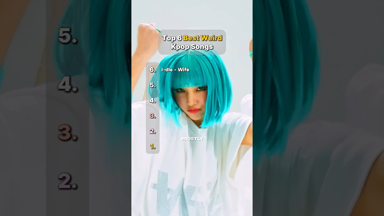Top 6 Best Weird Kpop Songs #youngposse #kpop #prostly #idle #bts #txt #shorts #itzy #redvelvet
