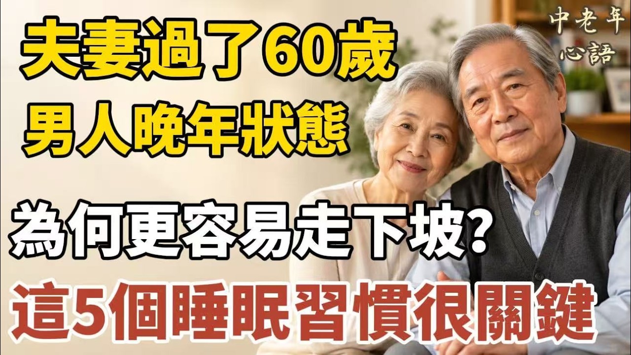 夫妻過了60歲，為啥多半是男人先走？真相竟藏在這5個睡眠習慣裡 【中老年心語】#養老 #幸福#人生 #晚年幸福 #深夜#讀書 #養生 #佛 #為人處世#哲理