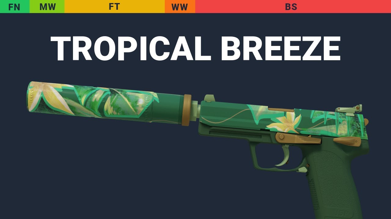 USP-S Tropical Breeze - Skin Float And Wear Preview