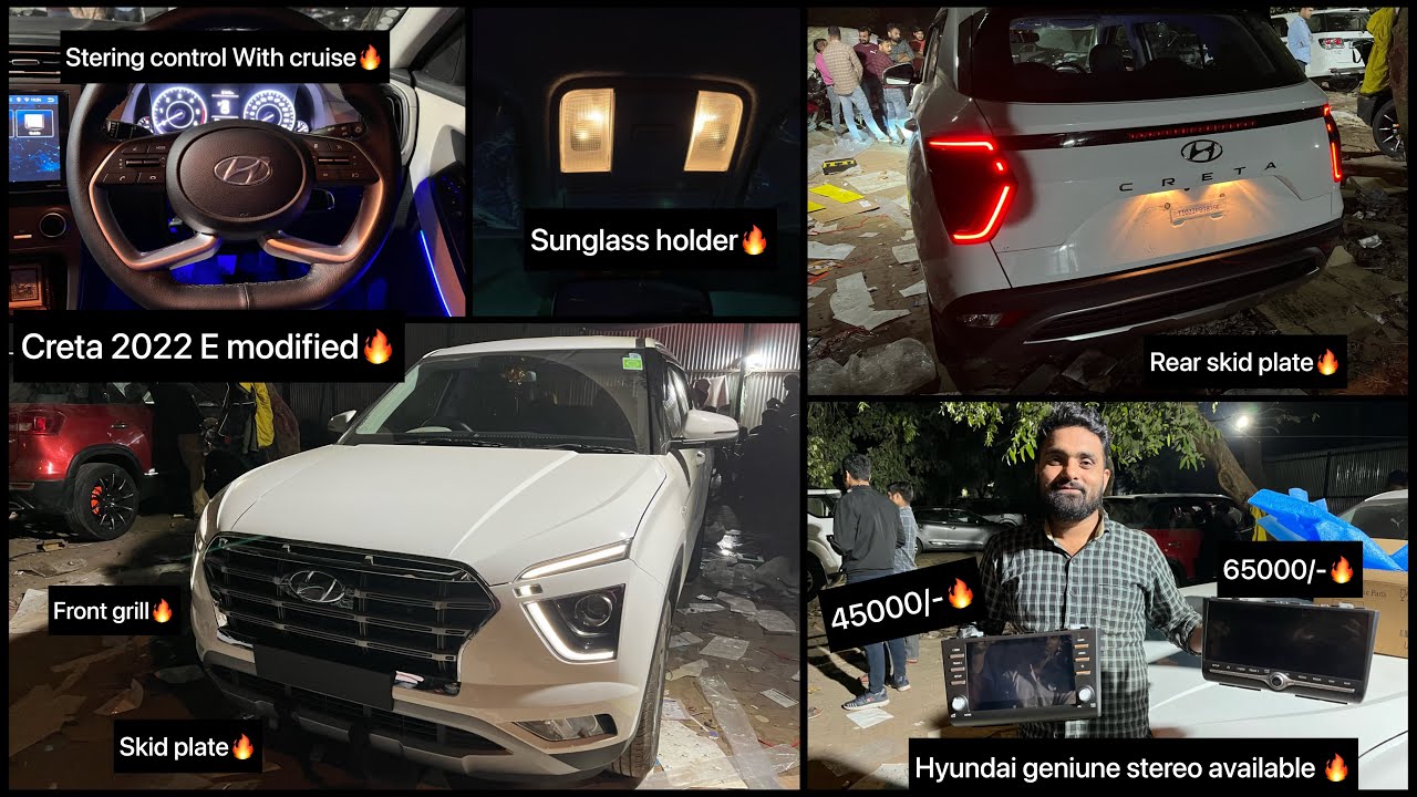 Creta modified🔥Creta 2022 genuine stereo🔥Creta 2022 autofold orvm🔥creta e 2022 modified
