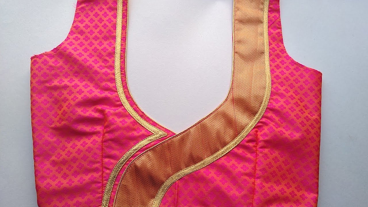 Very easy and simple blouse back neck design | cutting and stitching back neck