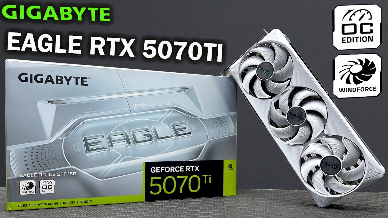 Gigabyte GeForce RTX&trade; 5070 Ti EAGLE OC ICE SFF 16G Unbox install Gameplay