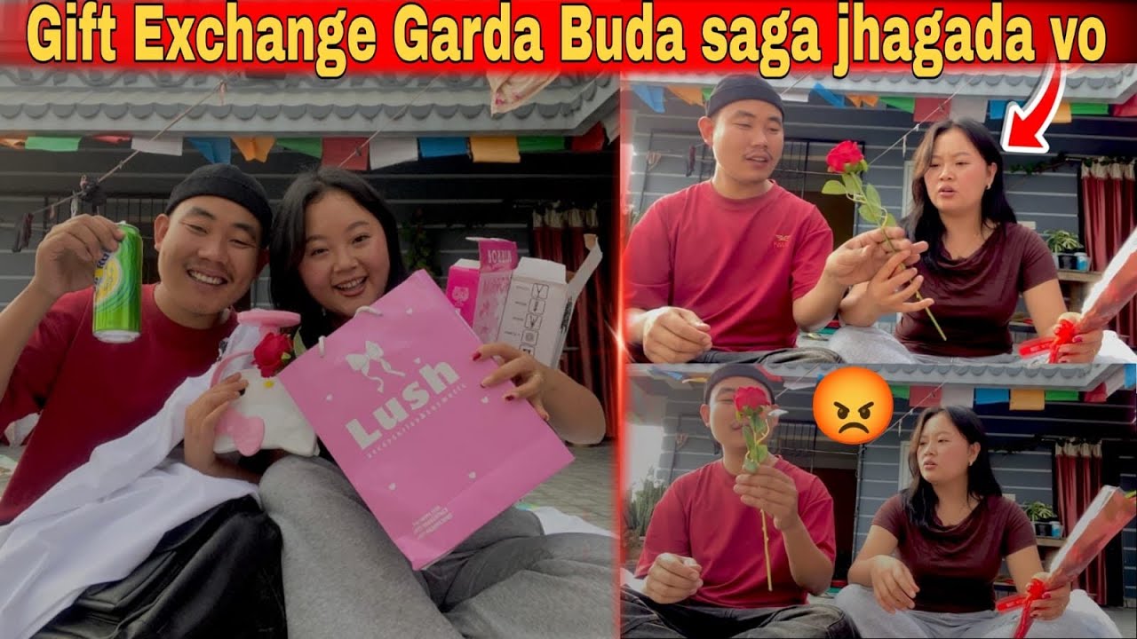 Gift Exchange game khelda bichmai Buda, Bude ko jhagada vo😩😤