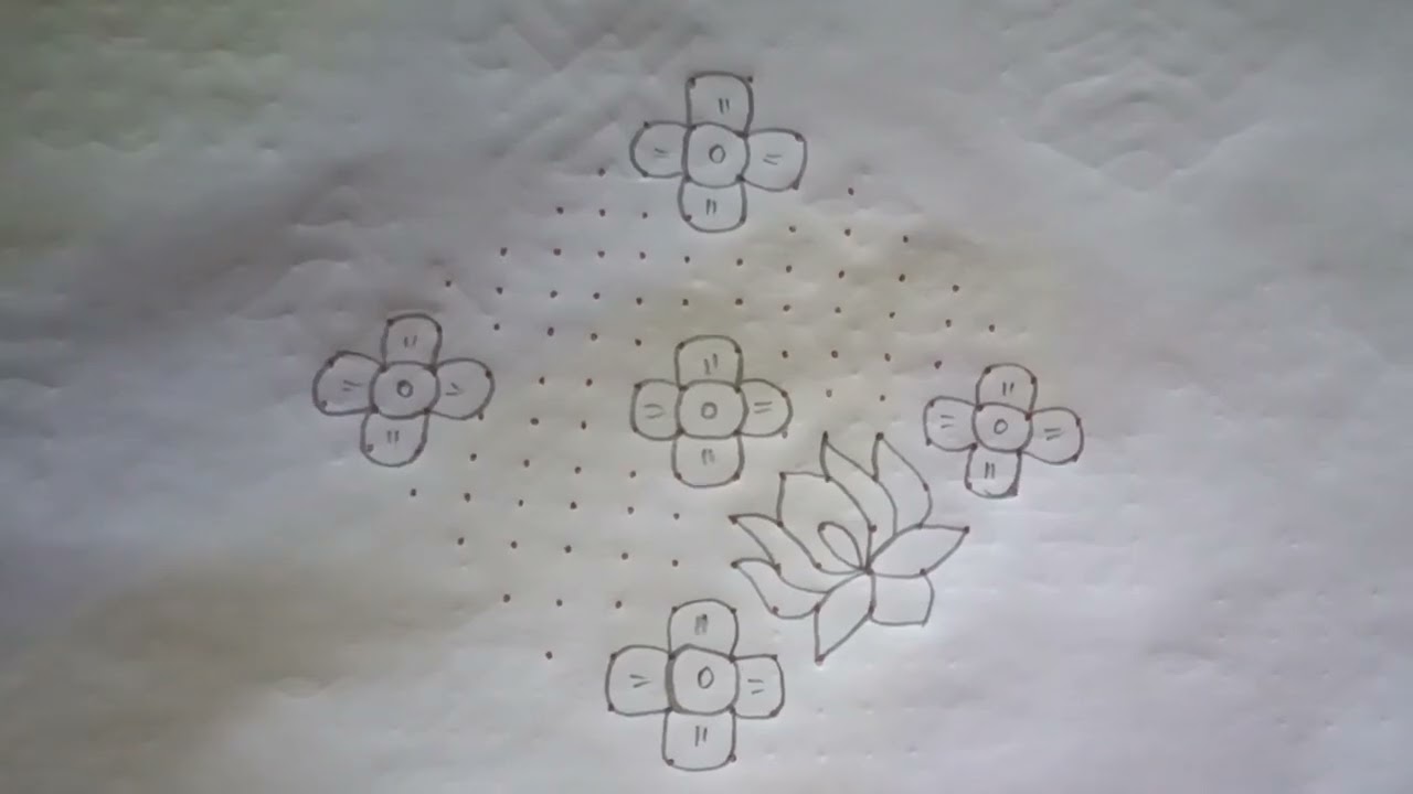 Daily Rangoli 😊🌷16*2*2 Dots 😊🌷 ugadi  flower design #muggulu #ugadirangoli #ugadispecial #kolam 