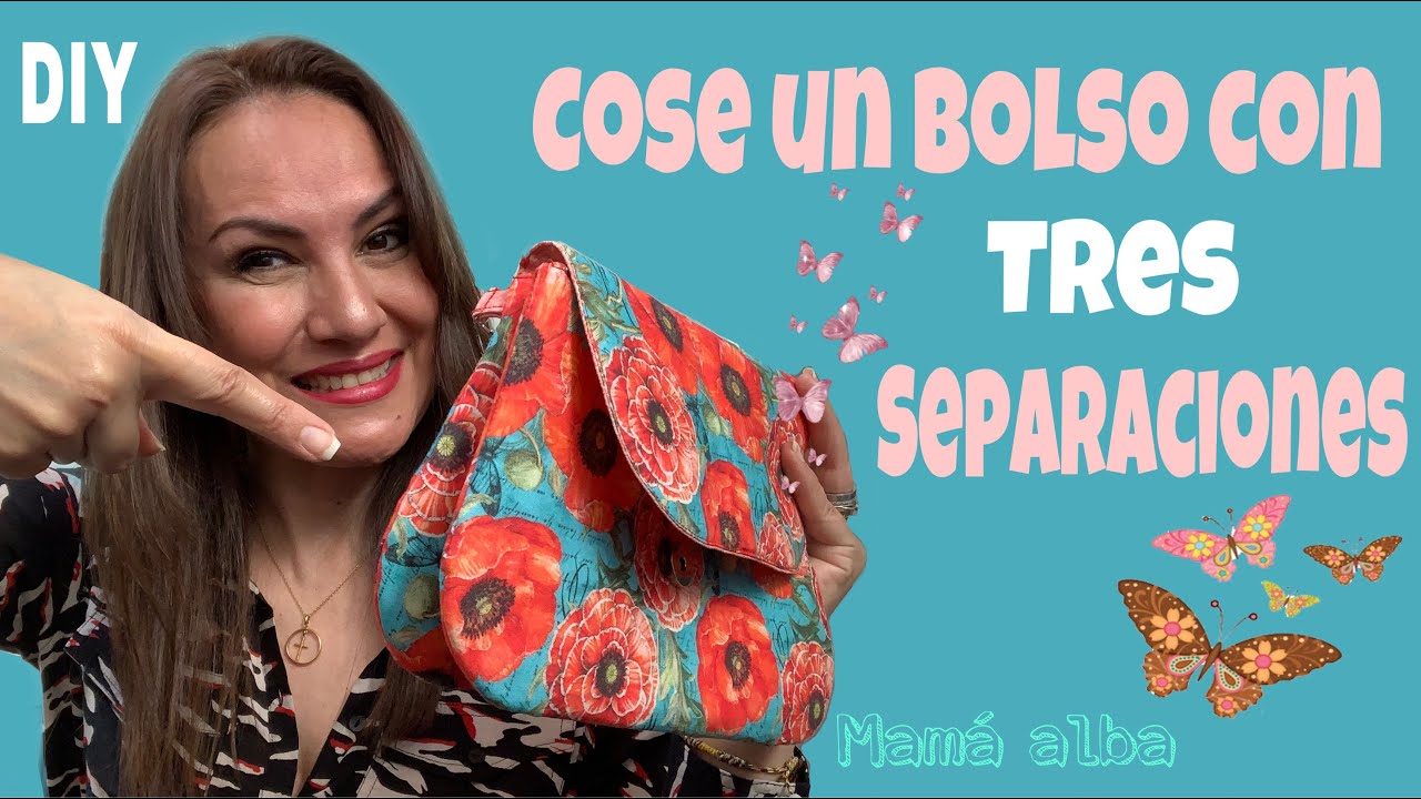 DIY | COSE UN BOLSO CON TRES SEPARACIONES PATRONES GRATIS | MAMÁ ALBA