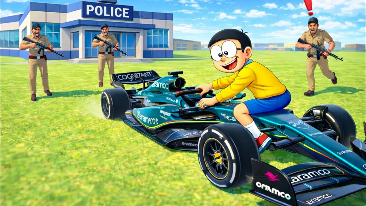 🎯Nobita steal a super car 💥🔥 from the police 🚓 ll indian theft auto ll