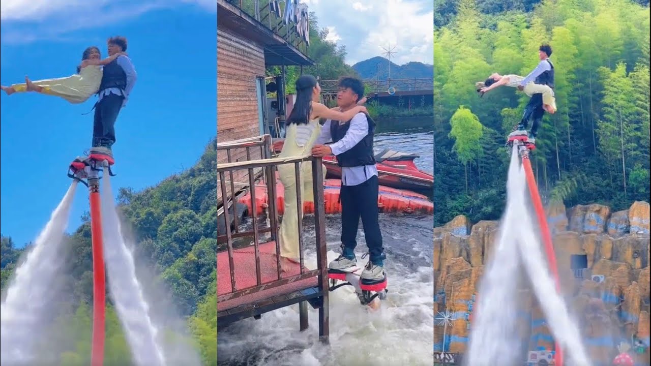 They thoroughly enjoyed this experience！💃💃🎈💦🌟So funny！💦🏄#flyboard  #watersports #extremesports 