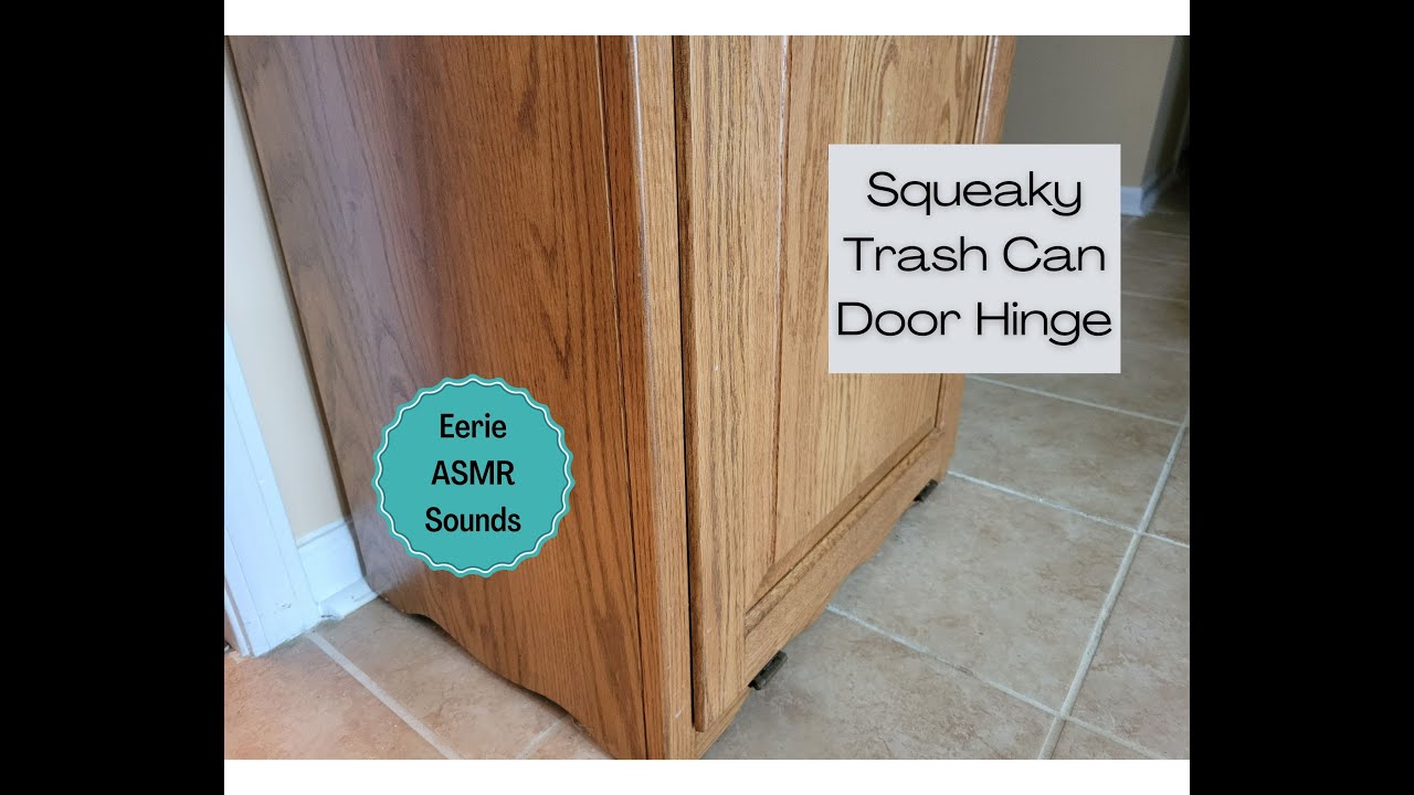 Squeaky trash can hinge with the door opening and closing. ASMR sounds