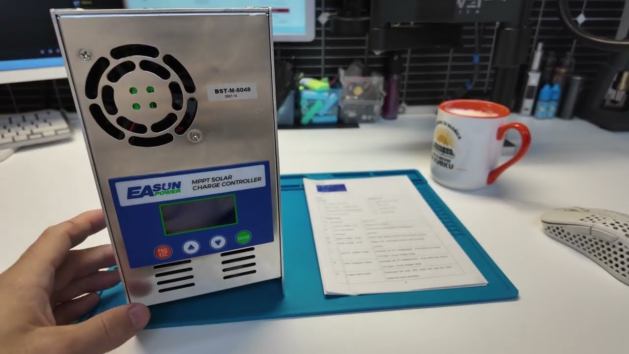 Testuję MPPT EASUN 6048 + por&oacute;wnanie z Bateria Power 100A + kod YAML do własnego dataloggera Wi-Fi!