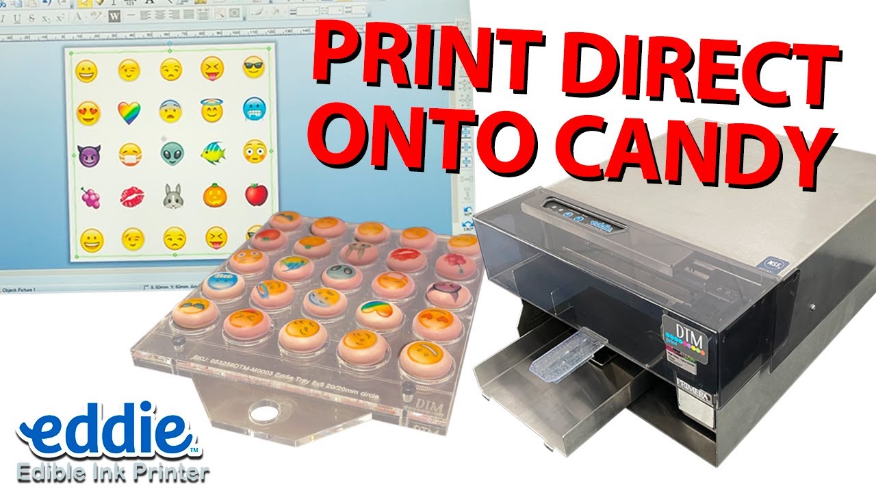 Print on candys like M&Ms and others with Eddie Edible Ink Printer using DTM Print Trays 😱🍭