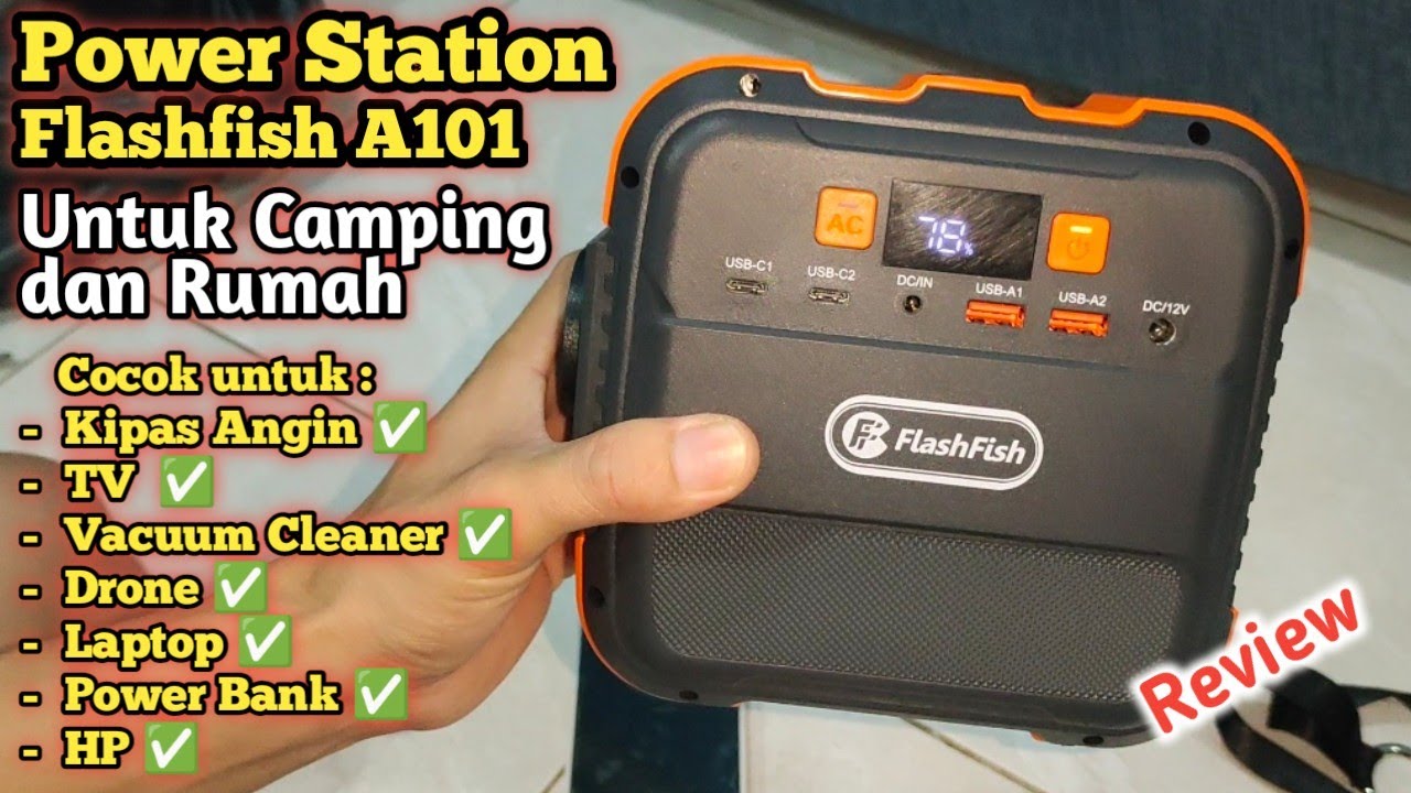 Unboxing & Review Mini Power Station Camping Portable Flashfish A101, Genset Camping