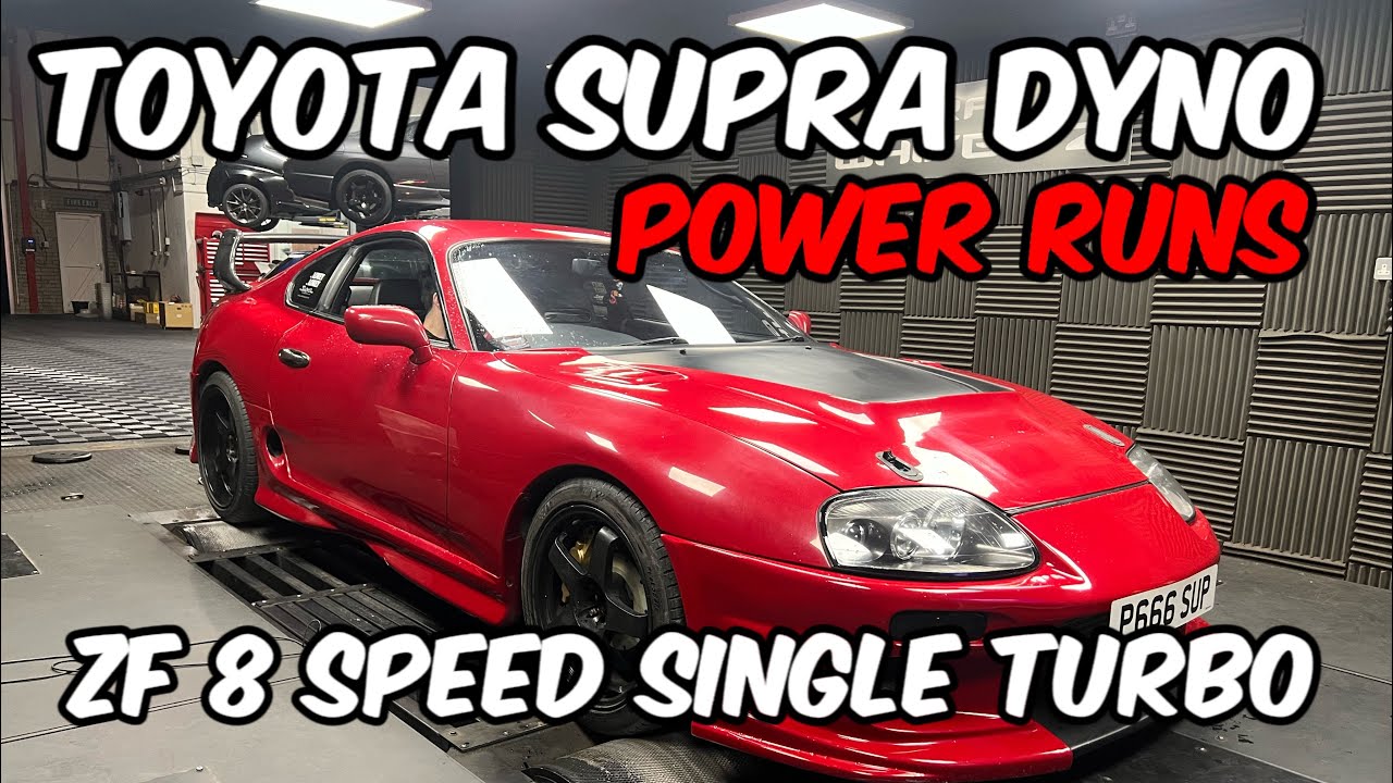 Toyota Supra ZF 8 Speed single turbo dyno power runs!